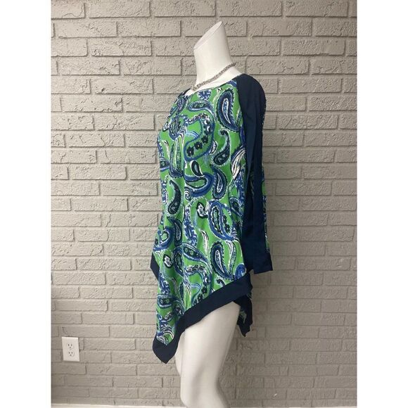 Asymmetrical Paisley Print Blouse / Tunic Size M - Picture 4 of 6